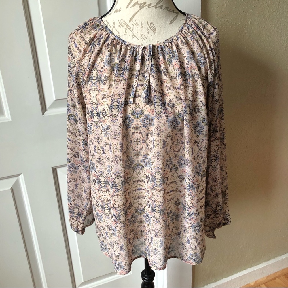 Cabi Sienna Chiffon Floral Bohemian Top